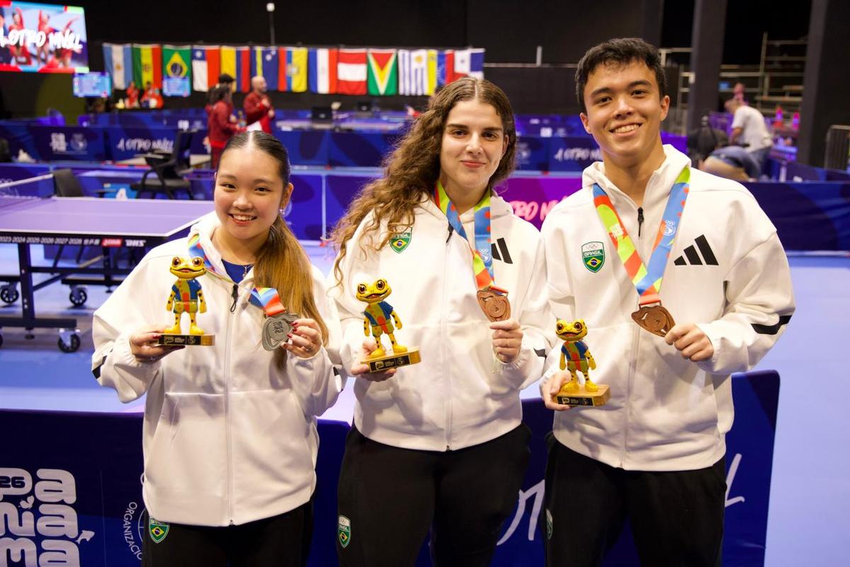 Tênis de mesa garante três medalhas para o Time Brasil no Panamá 2026